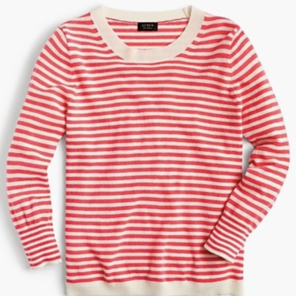 J. Crew Sweaters - J.Crew Striped crewneck sweater in everyday cashme J. Crew Sweaters - J.Crew Striped crewneck sweater in everyday cashme
